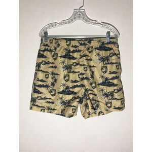 Mens FOCO Shorts Size Medium Gold Army Black Knights Island Palm Swim Trunks